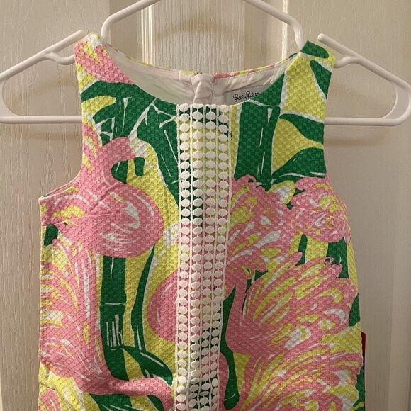 Lilly Pulitzer for Target Flamingo Fan Dance Shift Dress Girls Size S 6-6X NWT - Picture 2 of 13